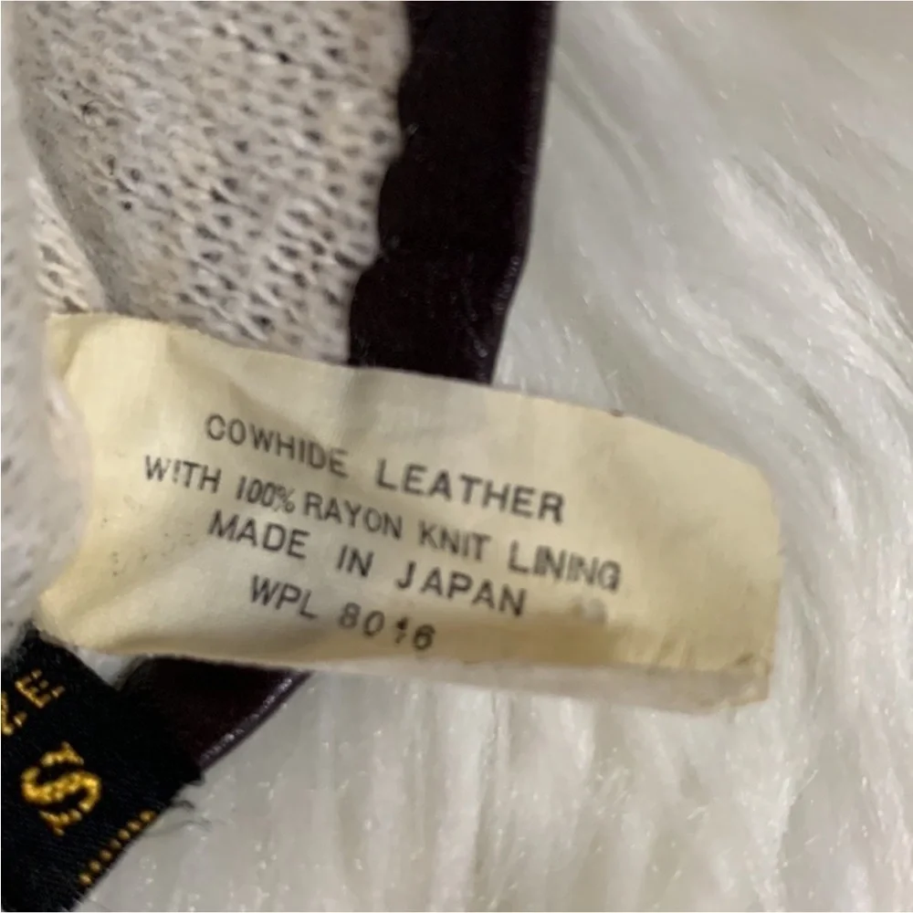 Vintage long Leather Gloves with lining Size Small Made in Japan New without tag